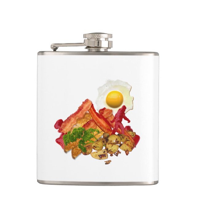 My Ketchup Gone Squatchin for Bacon Breakfast Hip Flask (Front)