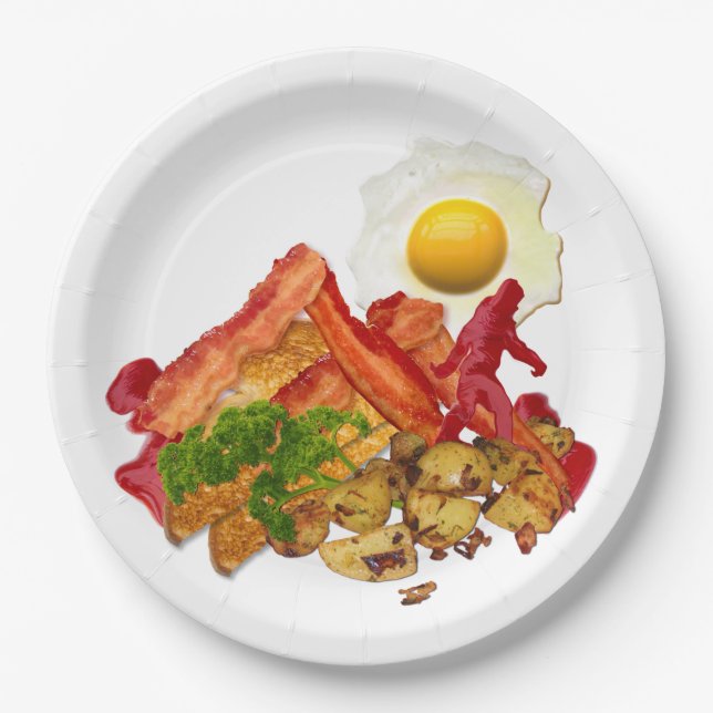 My Ketchup Gone Squatchin for Bacon Paper Plate (Front)