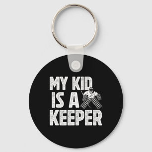 My Kid Is A Hockey Goalkeeper Dad Of A Hockey Goal Keychain
