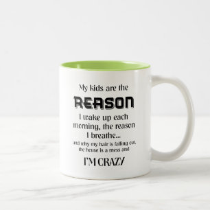 My Kids Are The Reason I Breathe (L) Two-Tone Coffee Mug