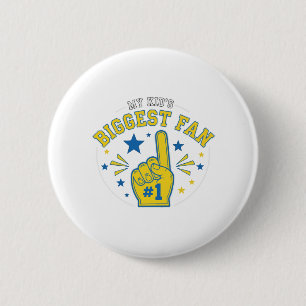 My Kid's Biggest Fan #1 Foam Finger Proud Sport 2 Inch Round Button