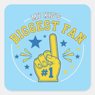 My Kid's Biggest Fan #1 Foam Finger Proud Sport Square Sticker