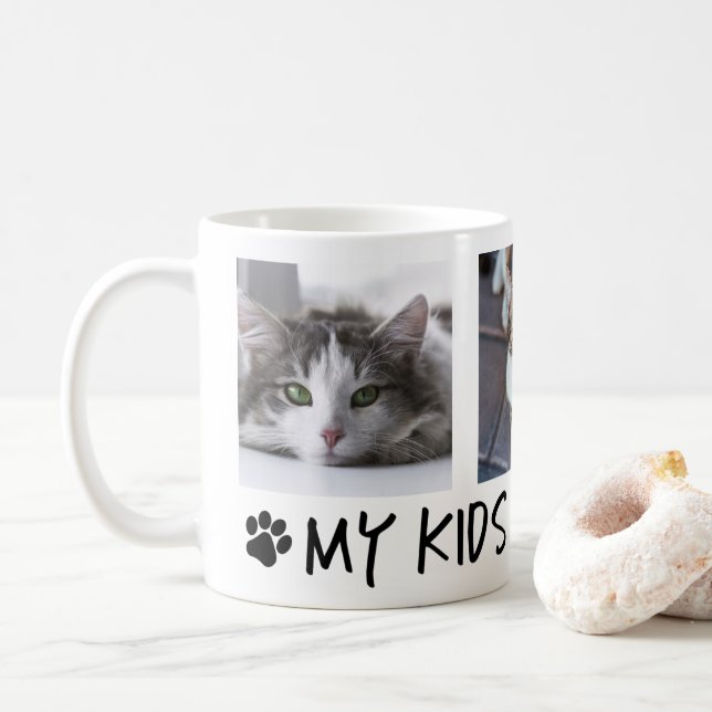 My Kids Have Paws 3 Photo Coffee Mug (With Donut)