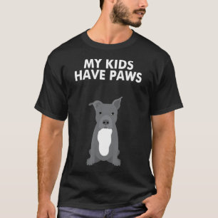 My Kids Have Paws Cute And Pitbull Dog Apparel T-Shirt