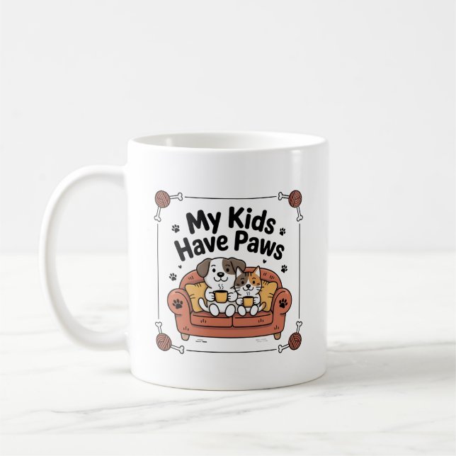 My Kids Have Paws Mug | Funny Pet Parent Gift (Left)