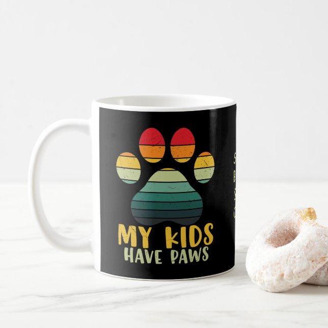 My Kids Have Paws Personalized Coffee Mug (With Donut)