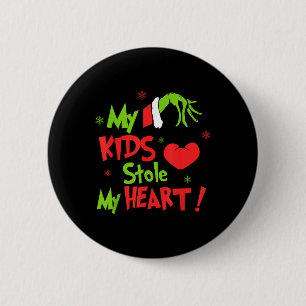 My Kids Stole Funny My Heart Matching Christmas 2 Inch Round Button