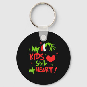 My Kids Stole Funny My Heart Matching Christmas Keychain