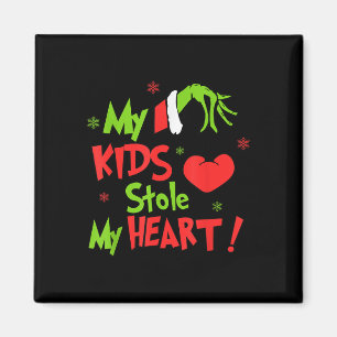 My Kids Stole Funny My Heart Matching Christmas Magnet