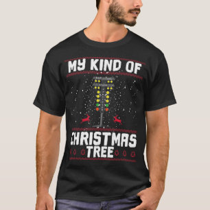 My Kind Of Christmas Tree Drag Racing Funny Xmas R T-Shirt