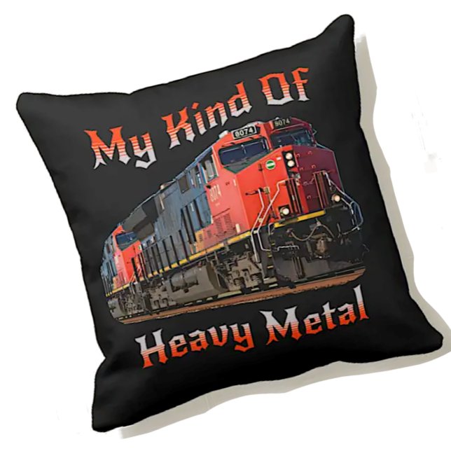 My Kind of Heavy Metal Diesel Locomotive Train     Throw Pillow (Creator Uploaded)