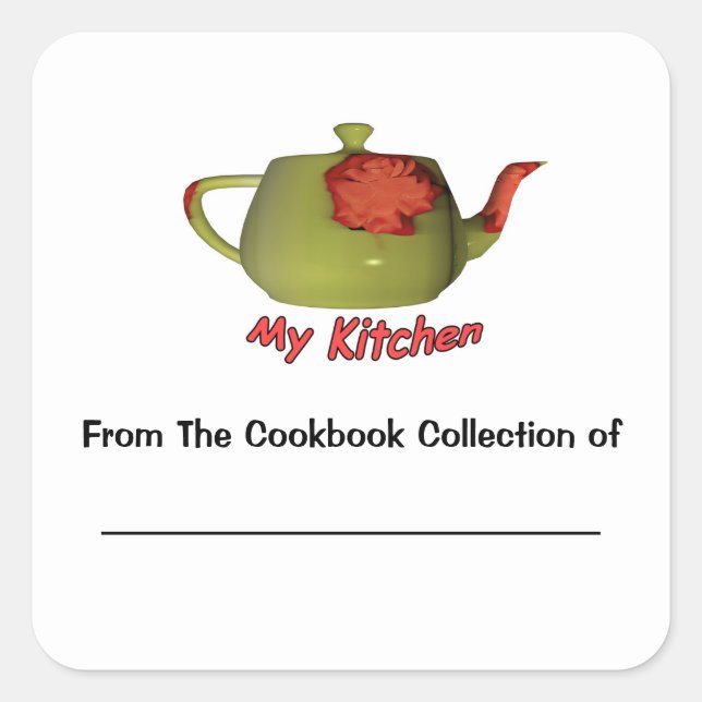 My Kitchen Cookbook Collection Bookplate Sticker (Front)
