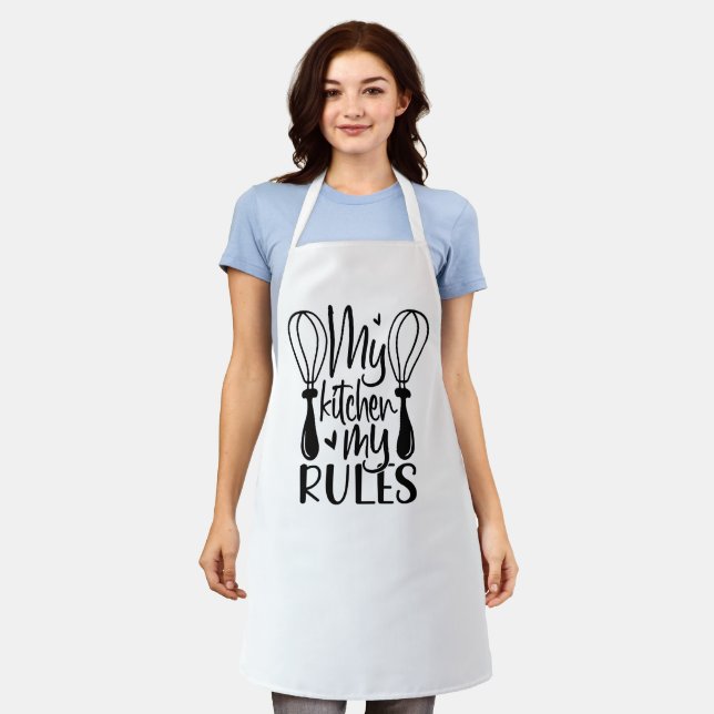 My Kitchen My Rules - Funny Quotes Apron (Worn)