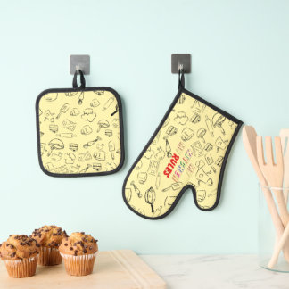 My Kitchen My Rules Oven Mitt & Pot Holder Set