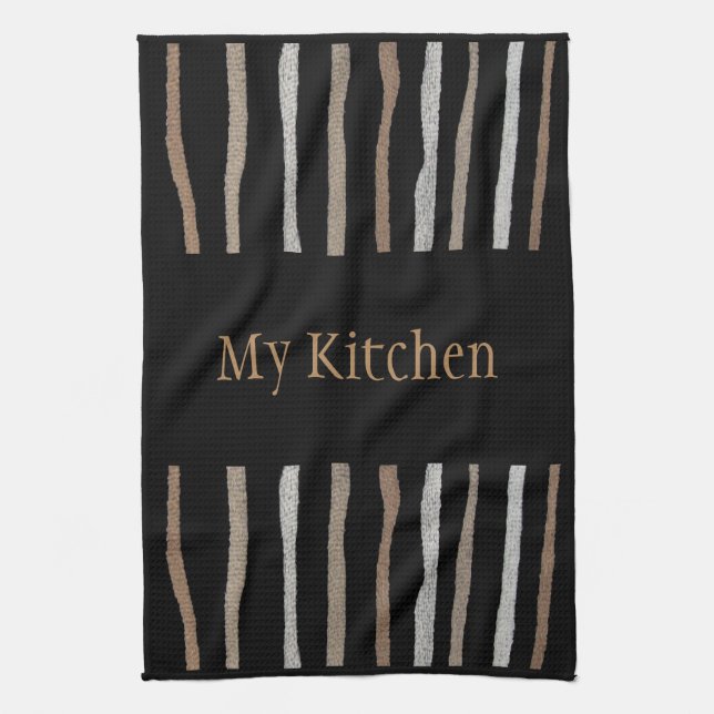 My Kitchen Towel-Home-Beige/Tan/Black/White Towel (Vertical)