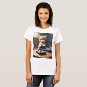 My Kitten The Expert Gamer, Ladies Tshirt