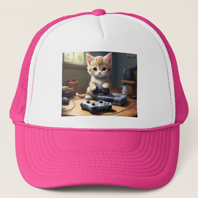 My Kitten The Expert Gamer,  Trucker Hat (Front)