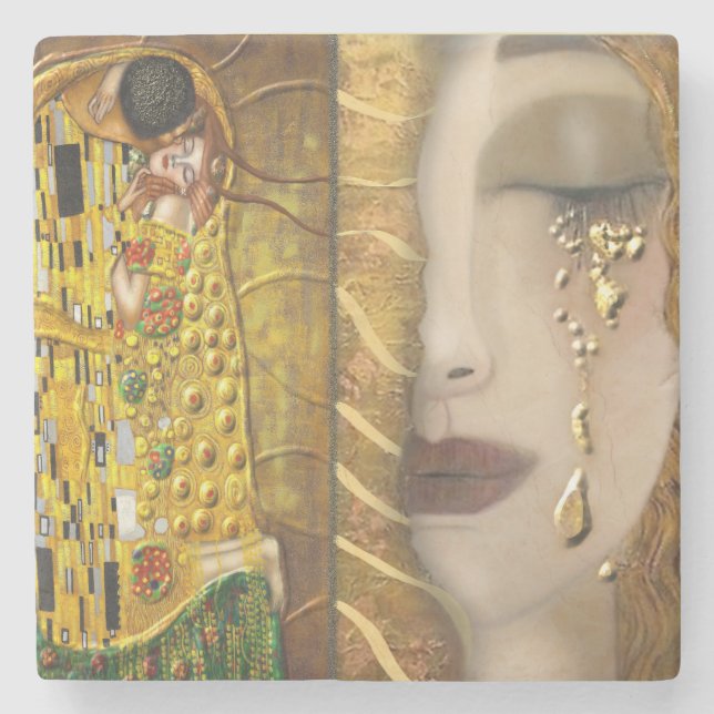 My Klimt Serie:Gold Stone Coaster (Front)
