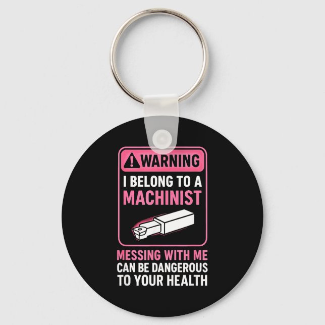 My Knight In Machinist Wife Girlfriend Funny Anniv Keychain (Front)