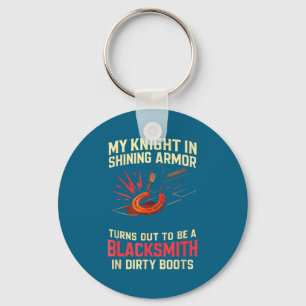 My Knight In Shining Funny Blacksmith Wife Women F Keychain