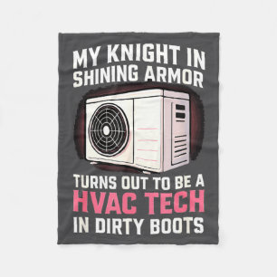 My Knight In Shining Funny Hvac Tech Wife Women Gi Fleece Blanket