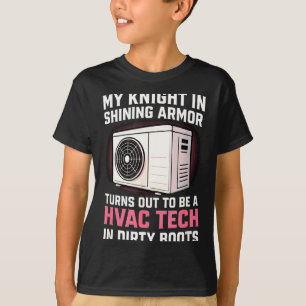 My Knight In Shining Funny Hvac Tech Wife Women Gi T-Shirt