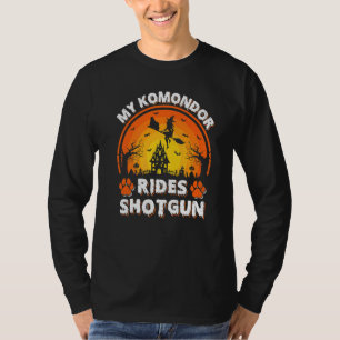 My Komondor Dog Ride Witch Shotgun Halloween T-Shirt