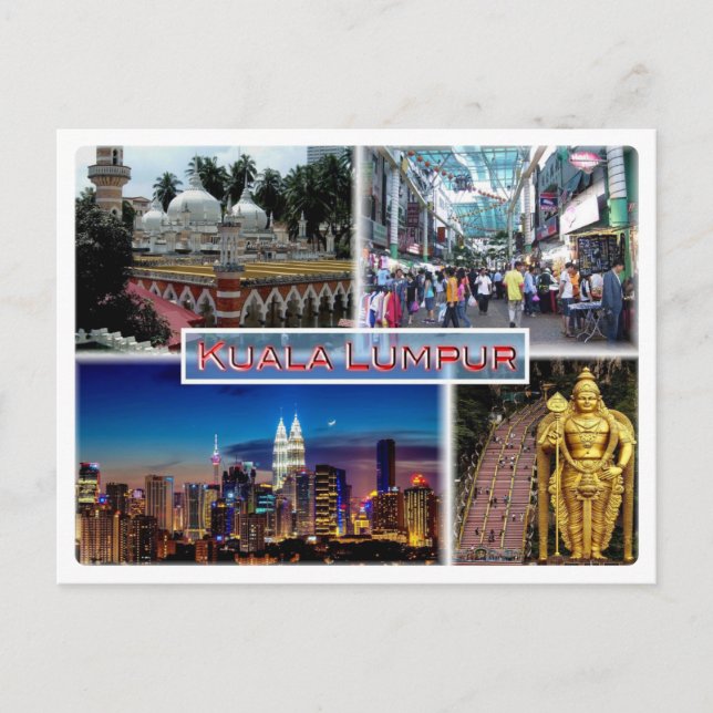 MY Kuala Lumpur - Jamek Mosque - Petaling Street - Postcard (Front)