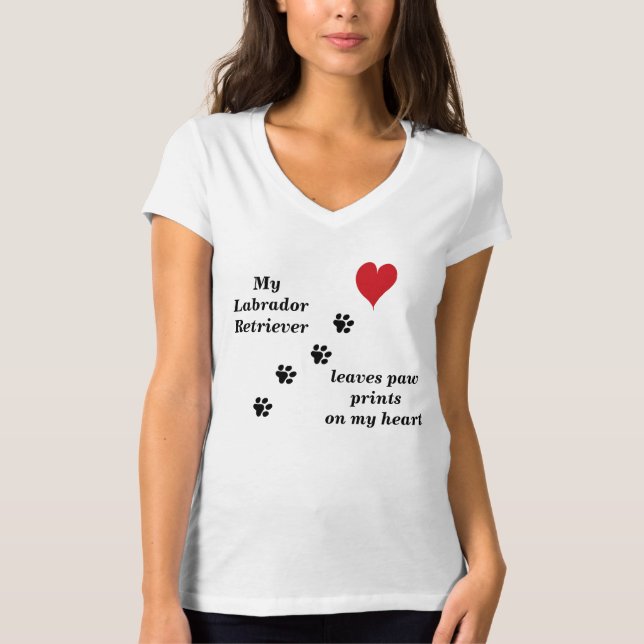 My Labrador Retriever leaves paw prints T-Shirt (Front)
