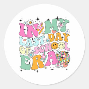 My Last Day Of School Era Summer Teacher Kids  Classic Round Sticker