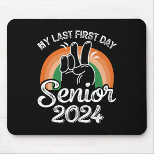 My Last First Day Senior 2024 Retro Vintage back T Mouse Pad