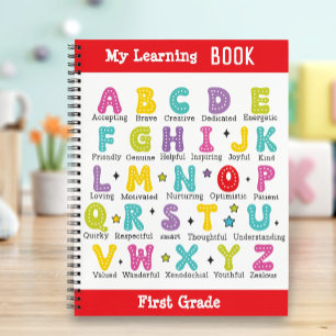 My Learning Book custom name  colourful letters