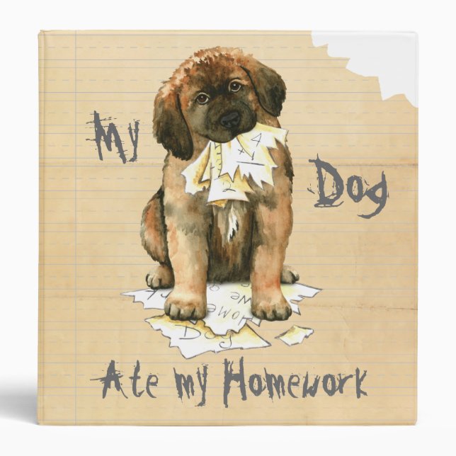 My Leonberger Ate My Homework Binder (Front)