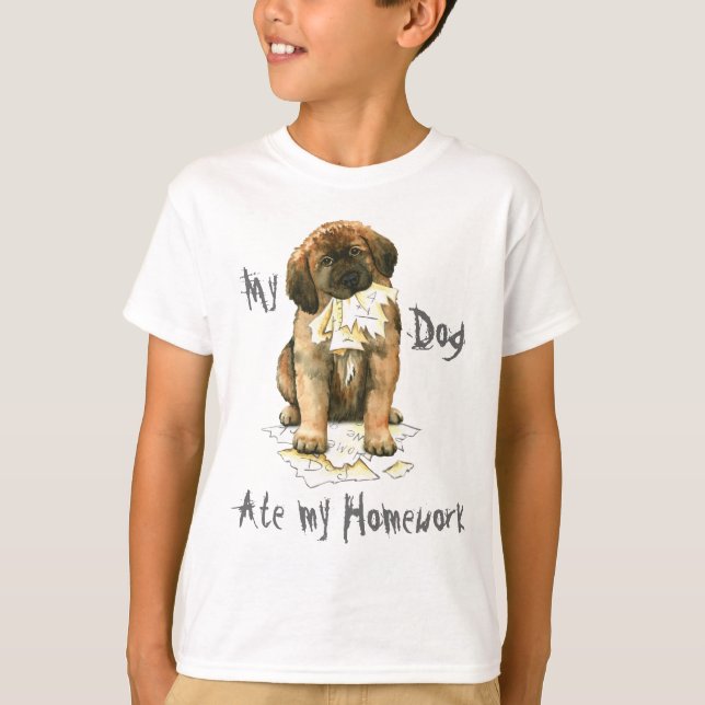 My Leonberger Ate My Homework T-Shirt (Front)