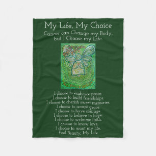 My Life Choice Cancer Poem Angel Fleece Blanket