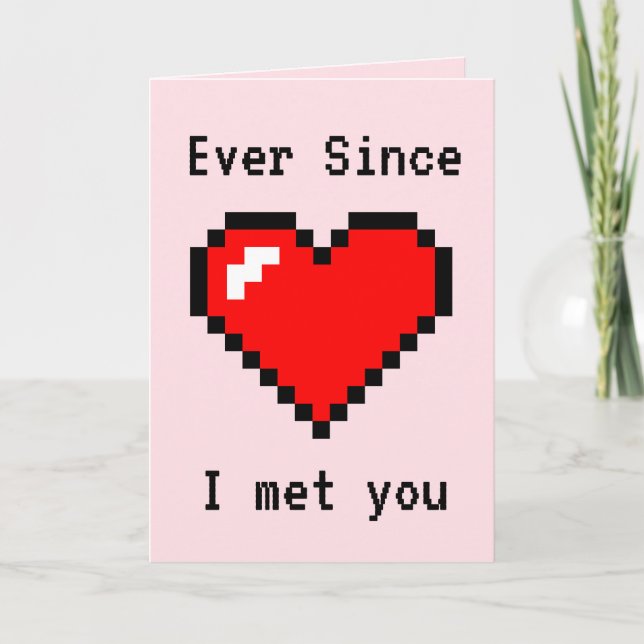 My Life Has Levelled Up - Funny Gamer Geeky Joke Holiday Card (Front)