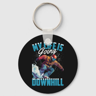 My Life Is Going Downhill - Snowboard 1 Keychain