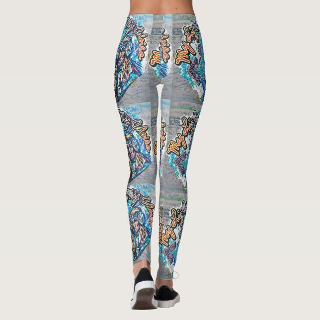 My Life, My Choice. Princess-like woman & Fractal Leggings (Back)