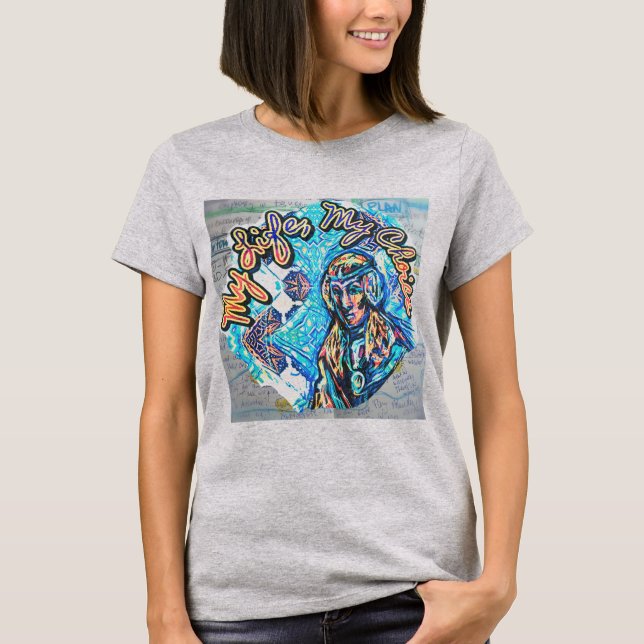 My Life, My Choice. Princess-like woman & Fractal T-Shirt (Front)