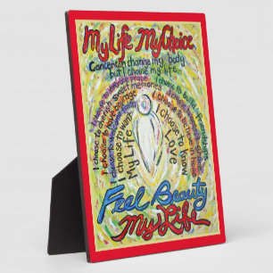My Life, My Choice White Angel Painting Plaque