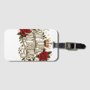 My Life My Rules Gothic Rose Crown Floral Statemen Luggage Tag