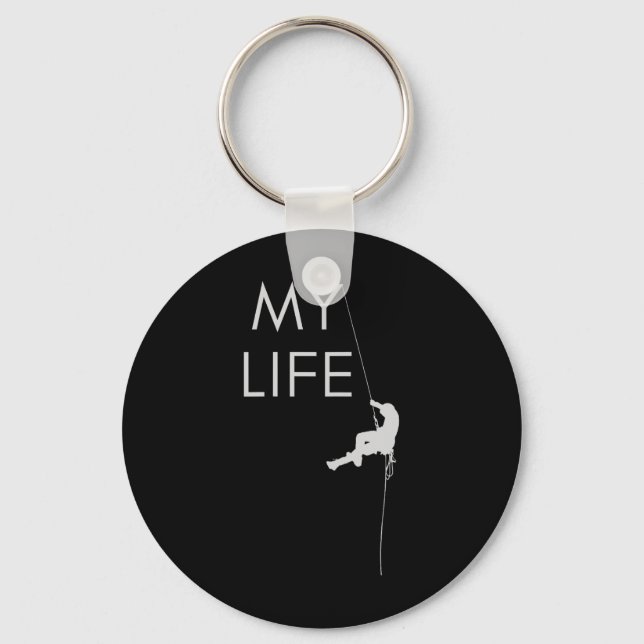 My Life Rock Climbing  Keychain (Front)