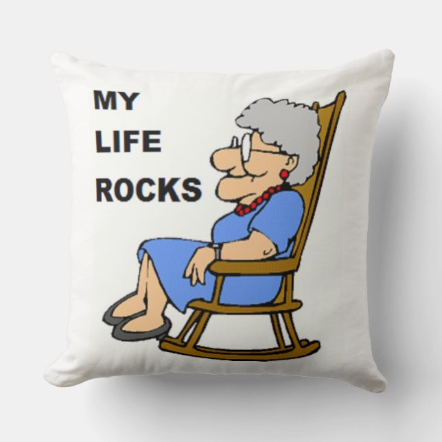 MY LIFE ROCKS THROW PILLOW (Front)