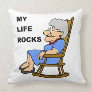 MY LIFE ROCKS THROW PILLOW