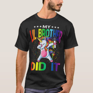 My Lil Brother Did It Graduation Graduated Unicorn T-Shirt