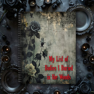 My List of Bodies Gothic Spiral Notebook