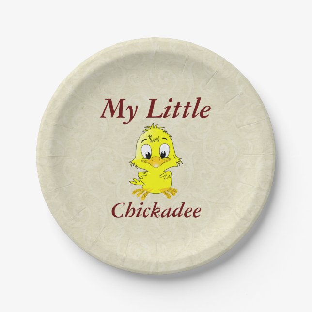 My Little Chickadee Paper Plate (Front)
