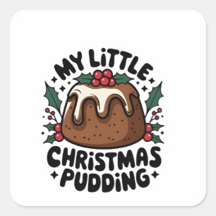 My Little Christmas Pudding Christmas Pregnancy Square Sticker