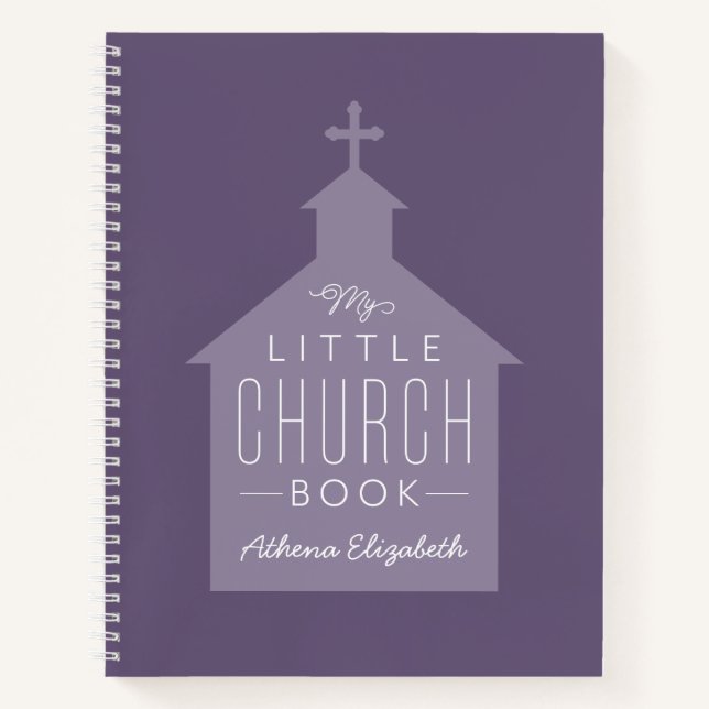 My little church book purple personalized notebook (Front)