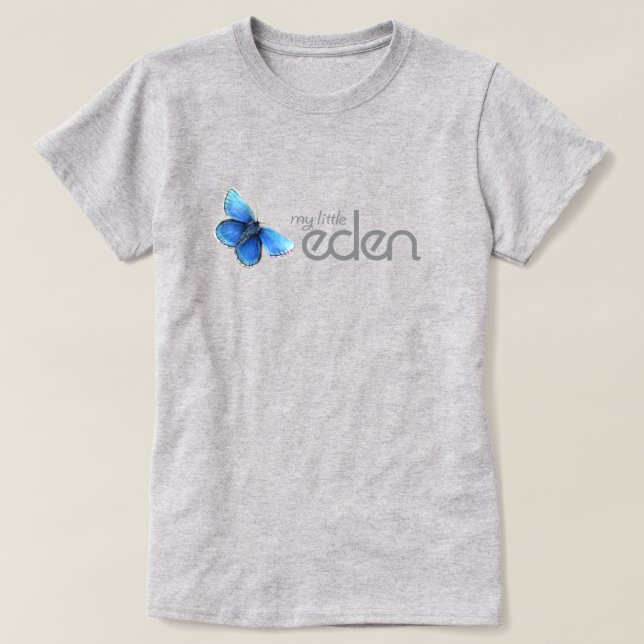 my little eden logo blue butterfly t-shirt (Design Front)